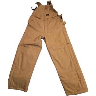 WALLS Blizzard Pruf Insulated Bib Overalls Brown Large W38-40 L30 Zip Leg