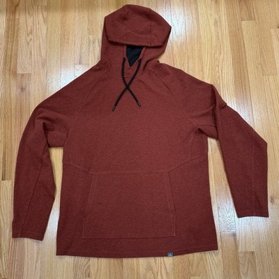 Ascend Mens Large Rugged Waffle Knit Pullover Hoodie Rust Orange Bass Pro Shops