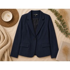 Fashion Nova Tailored 1 Button Blazer Navy Blue Office Siren Quiet Luxury SZ 1X