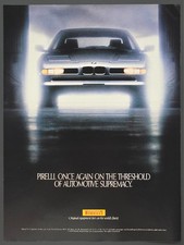 1990 STAMPA ANNUNCIO Pneumatici Pirelli BMW 850 "..su soglia di supremazia automobilistica" V2
