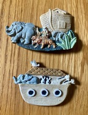 Noah s Ark Resin 3-D Magnets 2 Refrigerator Fridge Animals Christian