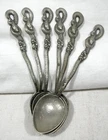 ANTIQUE CHINA SHANGHAI SET OF 6 SILVER 900 SPOONS SNAKE 93 grams 12.7 cm