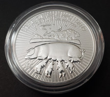 2019 Great Britain 1 oz .999 Fine Silver  Lunar Year of the Pig  in Capsule