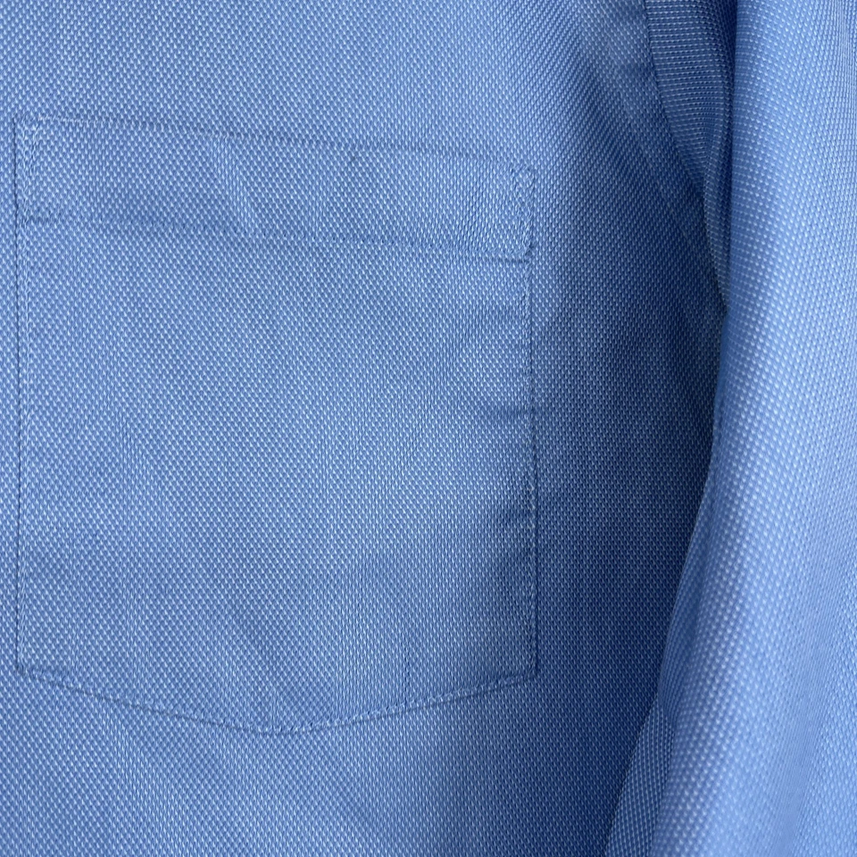 Camisa Van Heusen Para Hombre 16.5 36/37 Azul Ajustada Manga Larga Abotonada Informal Bolsillo Foto 4 de 4