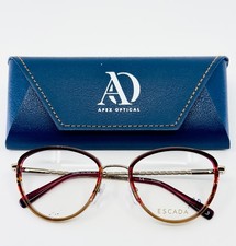 ESCADA VESB61 0A39 Burgundy Gold Womens Semi Cat Eye Eyeglasses 53-19-135 B:45