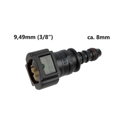 Kraftstoff Quick Steckverbinder Weiblich SAE 9.49 3/8 auf 8 mm Leitung Schlauch