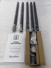 Curtain Rods for Windows 16 to 88 Inches Adjustable Length 1 Inch Diameter Black