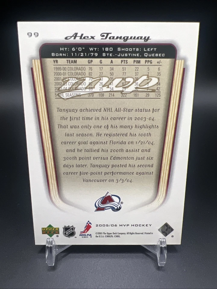 2005-06 Upper deck MVP GOLD #99 Alex Tanguay AVALANCHE /100 - Image 2 of 2