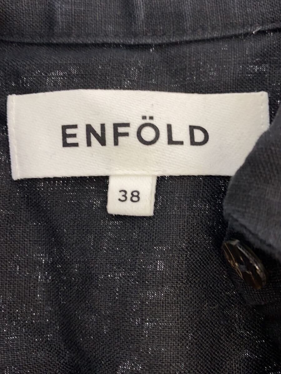 ENFOLD Other Long Sleeve Shirt 38 Linen Black 300HS233-1930