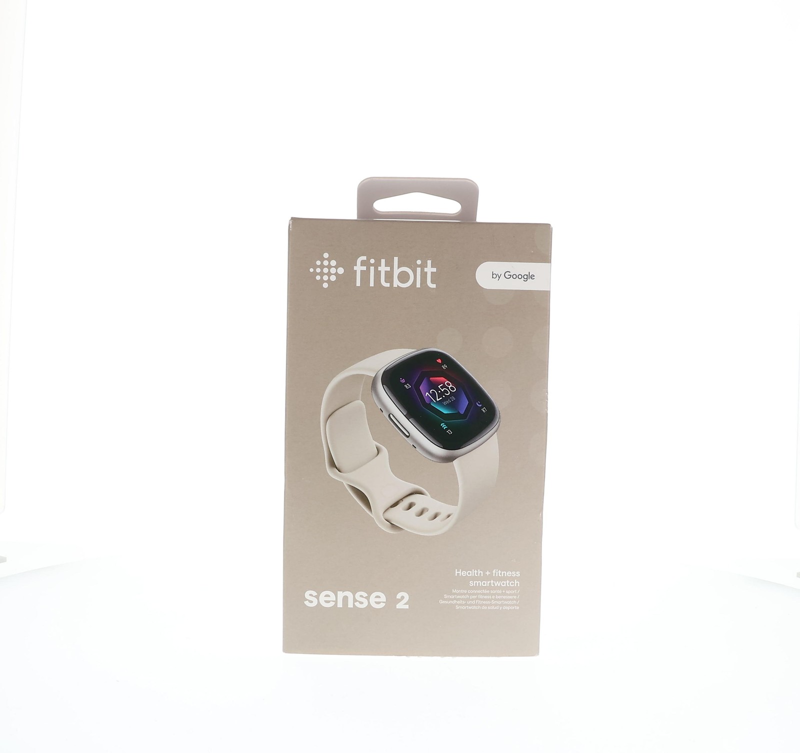 Fitbit Sense 2 GPS Health Smartwatch Lunar White Platinum S L Bands Included