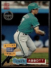 Kurt Abbott *ROOKIE CARD* (RC) 1994 Stadium Club Members Only #588. rookie card picture