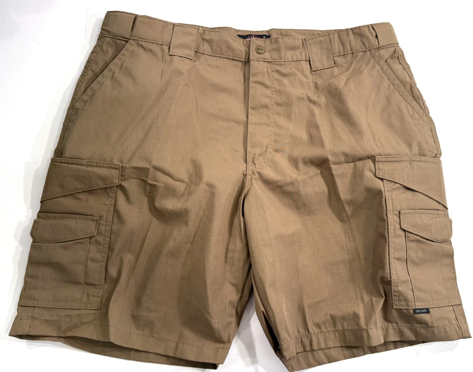 NWOT SIZE 42 TRU-SPEC MENS 9" ORIGINAL TACTICAL CARGO SHORTS 4269 COYOTE TAN 42