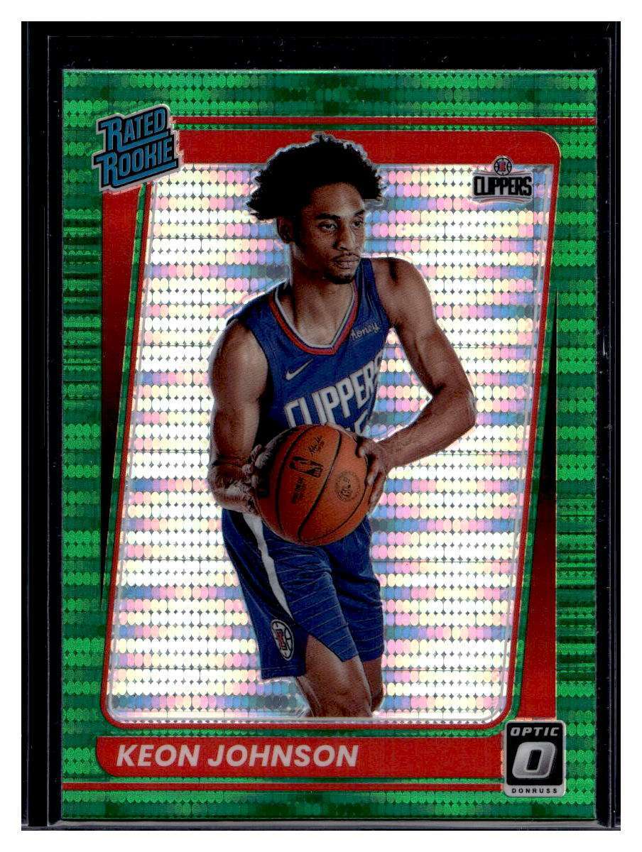 2021-22 Panini Donruss Optic Green Pulsar Prizm #192 Keon Johnson RC (A)