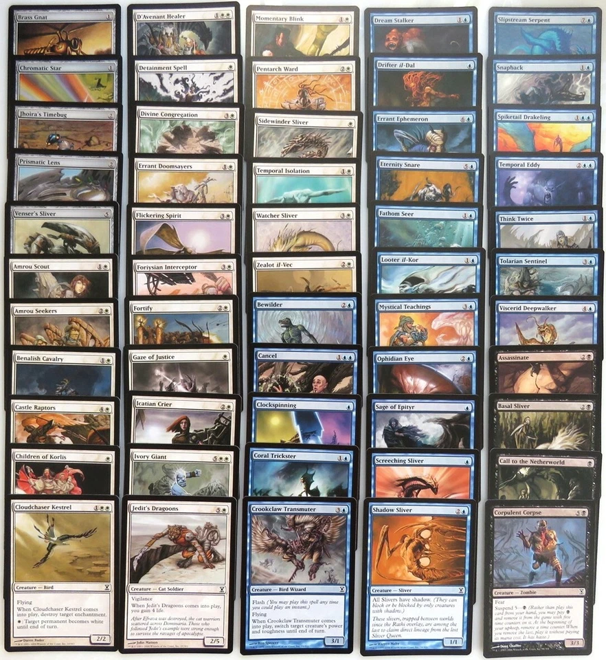 TIME SPIRAL ~ Complete 121 Card COMMON SET MtG ophidian eye shadow sliver star - Image 2 of 3