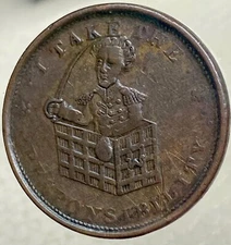1837 Hard Times Token “I Take The Responsibility” “Constitution As I Understand”