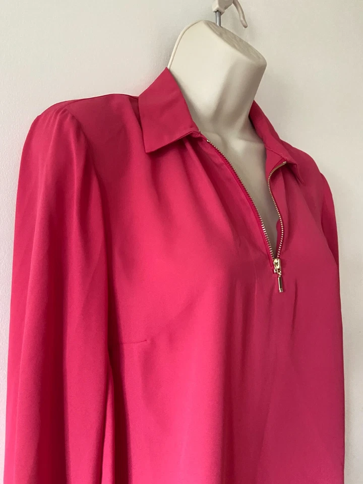 Women's Matalan et vous size 8 long sleeve pink top with 1/4 front zip - Image 2 of 4