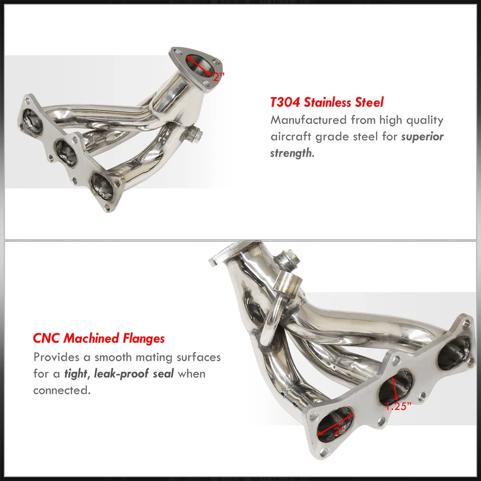 Stainless Steel 6-2-1 Headers Manifold Kit For 1993-1997 Mazda MX6 Ford Probe V6 Foto 2 de 4