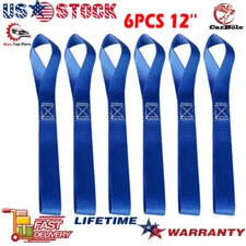 12In Soft Loop Tie Down Straps 4500LBS For Car ATV Motorcycle Cargo Luggage 6pcs