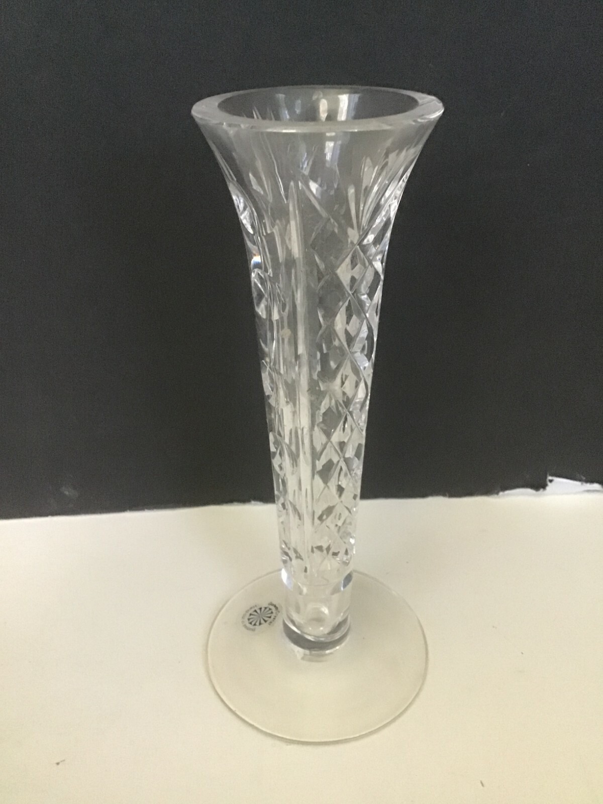 Galway Irish Crystal Footed Bud Vase Signed 7 1/4” Hand Cut in Ireland