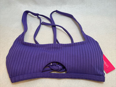 Juniors' Ribbed Front Cut Out Bralette Bikini Top - Xhilaration  Grape - Size: M