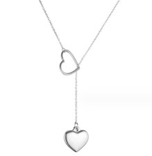 Stainless Steel Love Heart Pendant Chain Necklace Women Girls Valentine's Gift
