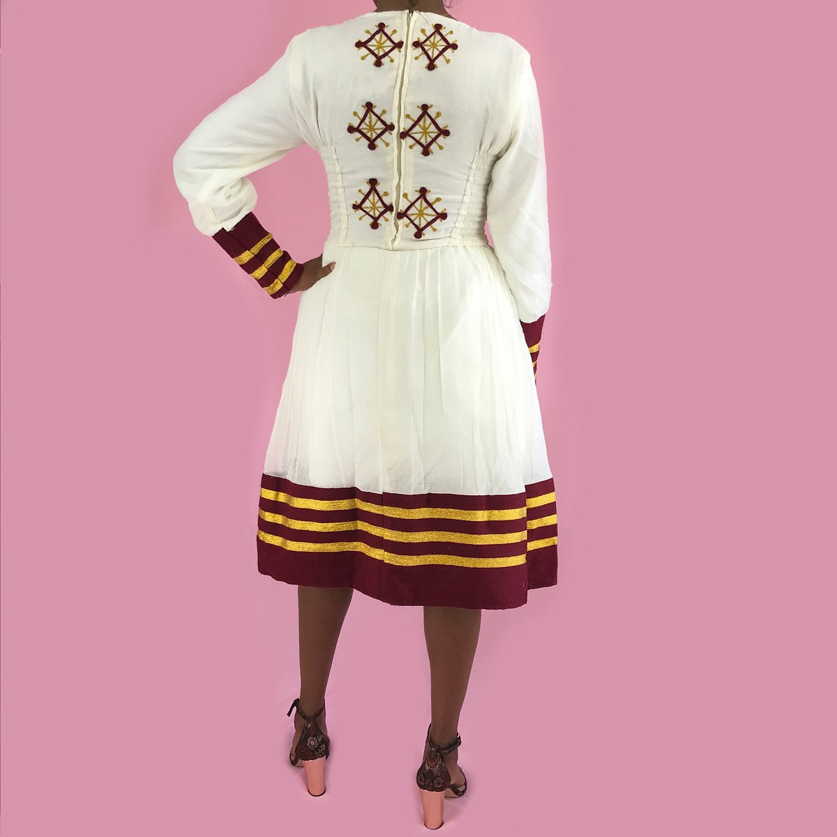 short modern habesha dress Beautiful White & Blue Habesha Dress