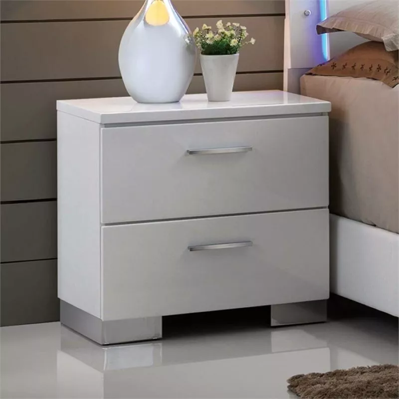 ACME Furniture Lorimar 2 Drawer Wooden Nightstand in White eBay