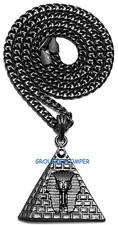  Pyramid Egyptian Pharaoh New Pendant With 24 Inch Cuban Link Necklace 