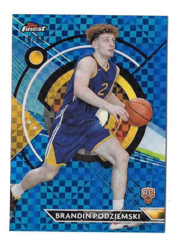 2023-24 FINEST RC #92 BRANDIN PODZIEMSKI 18/99 ROOKIE BLUE CHECKERBOARD FRACTOR