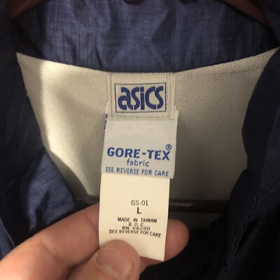 1990's ASICS Vintage Goretex Windbreaker Large Blue Red Retro OG