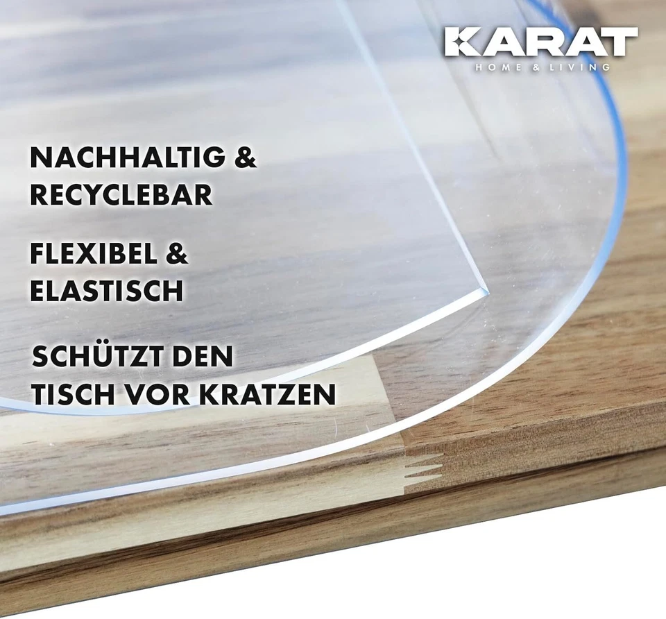 Cubierta De Mesa Protectora Transparente Con Borde Recto Crystal - Imagen 3 de 4