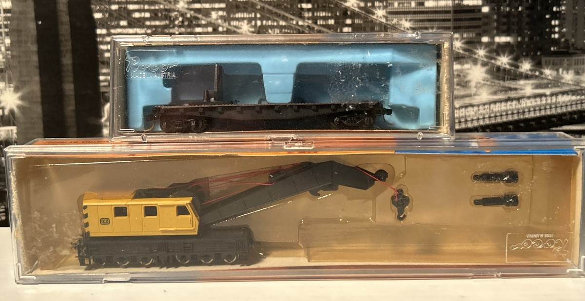 ROCO 2351 昭和のNゲージ N Scale Roco Miniatures 02350B & 2352 Vintage Train Crane Set New