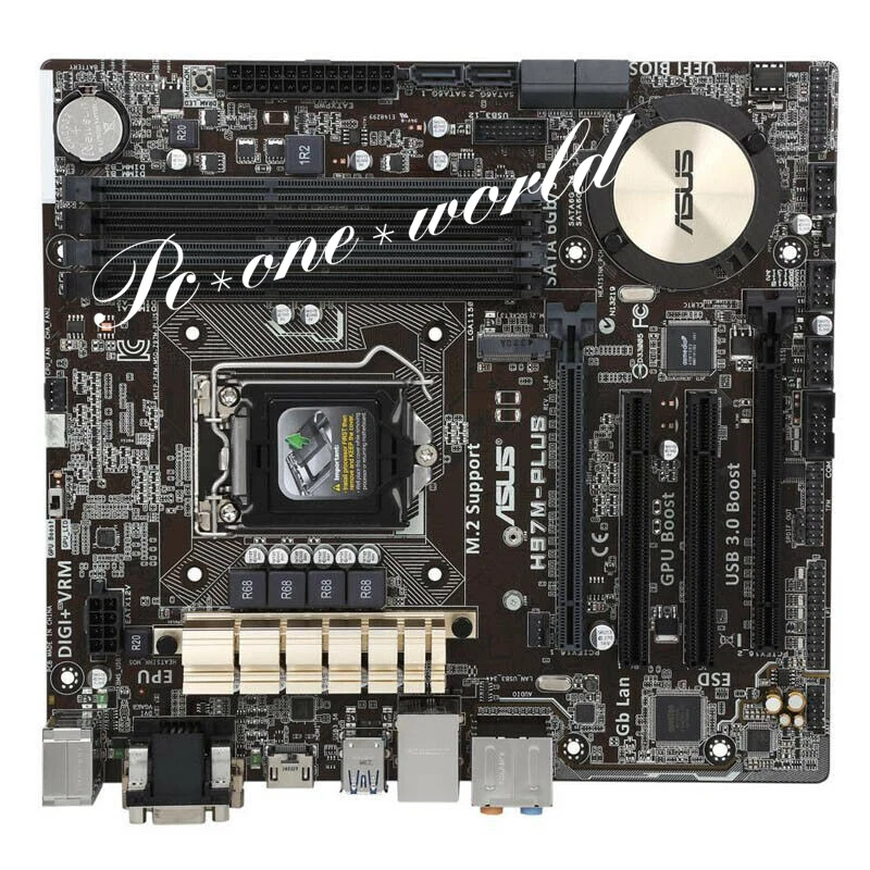 ASUS H97M PLUS Motherboard LGA 1150 Intel H97 DDR3 SATA 6Gb s HDMI Micro ATX