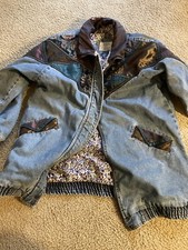 Vintage Floral Denim Jacket - Size Large