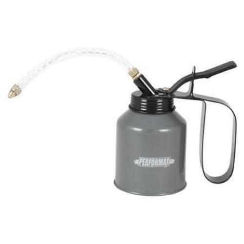 10oz Jet Pump Action Oiler Pistol Grip Thumb Pump Steel Oil Can Flex