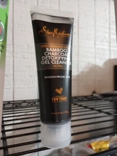 Shea Moisture African Black Soap Bamboo Charcoal Detoxifying Gel Cleanser 4 oz