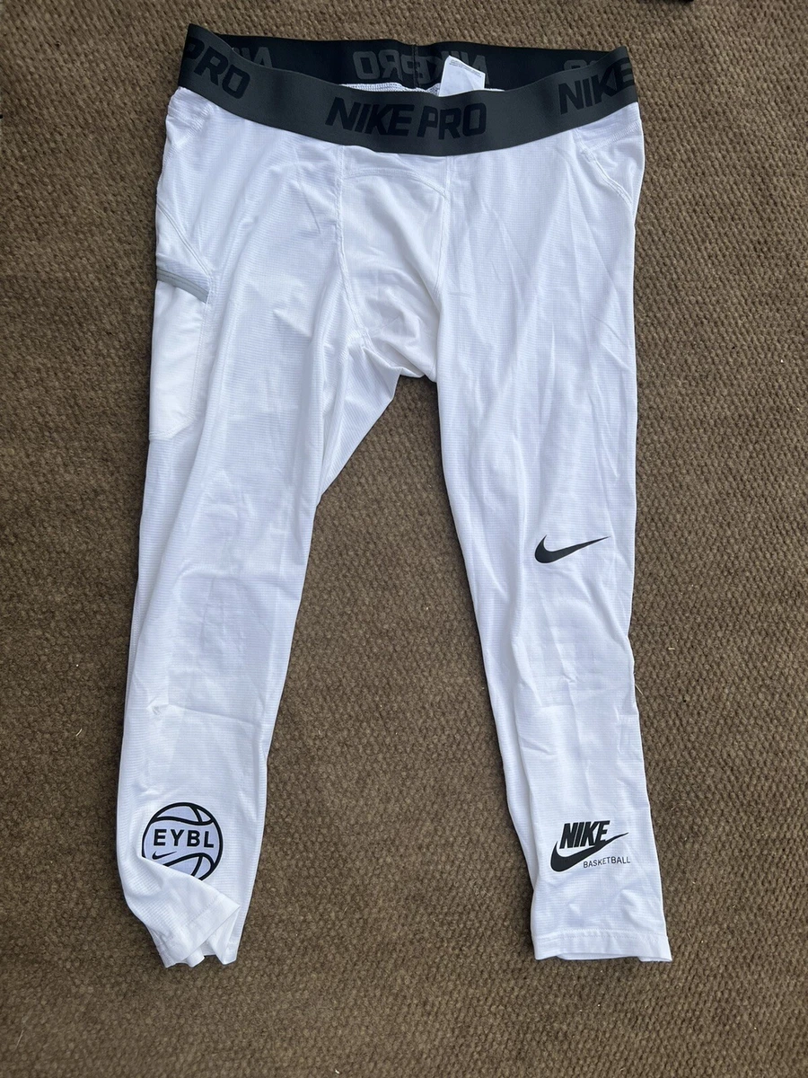 NikePro EYBL Mens Basketball Leggings - White - 3Extra Large