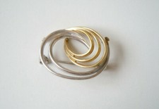 Vintage Brosche Amerikaner A*D Andreas Daub Bicolor Klein 3,7 g/2,6 x 2,2 cm