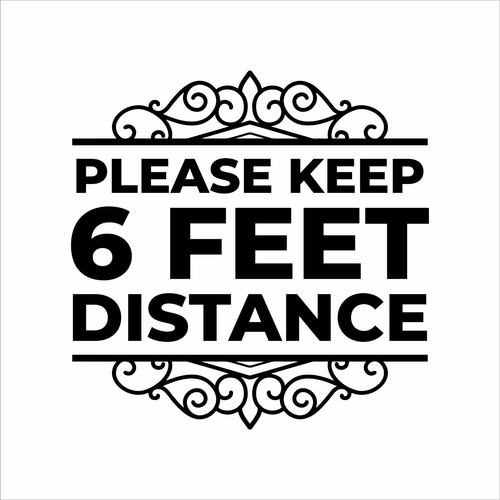 6 FEET Distance Decal Sticker Business Reopen Decal - Social Distancing Decal - Picture 3 of 15