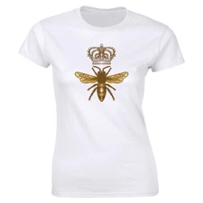 Queen Bee with Crown T-Shirt for Women Funny Cute Royalty Tee