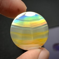Rainbow Iris Agate Round Cabochon 21x21x5mm High Quality 16.5 ct
