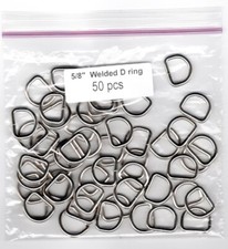 5/8 Inch D-Ring Metal Welded D Rings 50 pack