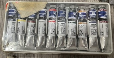 Vintage NEW IN BOX Van Gogh Oil Colour Color Paint 10 Tubes Set Olieverf