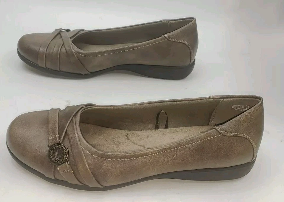 Zapatos planos de ballet marrón sin cordones cómodos Yuu Germaine para mujer talla 10 W Foto 4 de 4
