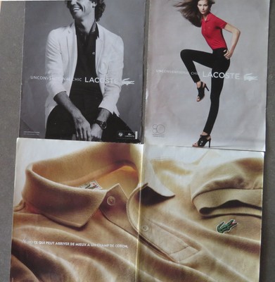 Konvolut 10 Reklame Presse LACOSTE Kleidung, Schuhe, siehe Bilder