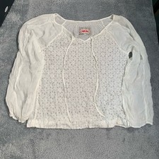Johnny Was White eyelet Lace Blouse medium