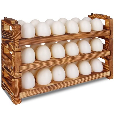 CVHOMEDECO. Wooden Egg Holder Fresh Egg Holders Countertop Firewood Egg Colle...