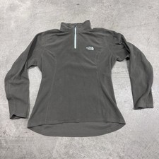 The North Face Pullover Womens Medium Brown Long Sleeve 1/4 Zip Fleece Mock Neck