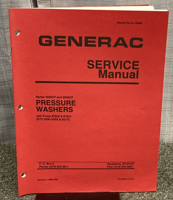 #ad NEW GENUINE GENERAC 89688 SERVICE MANUAL SERIES 4500CP 6600CP $28.94