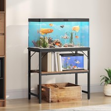 30 Gallon Fish Tank Stand, Aquarium Stand with 2-Tier Storage Shelves, Heavy ...